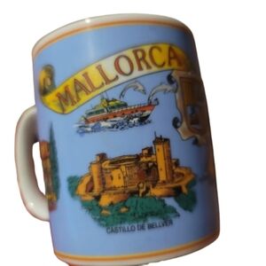 Mallorca Souvenir Mug - Blue and White Sights Of Country Map Collectible